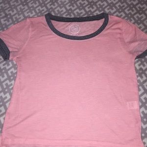 SO Size XS-   Pink and gray ringer t-shirt